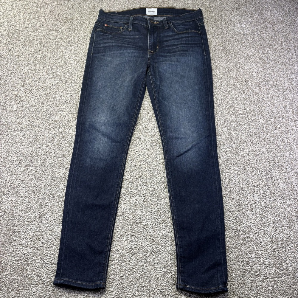 Hudson Skinny Jeans Womens 28 Blue Dark Wash Slim Stretch Denim 5 Pocket 28x29.5
